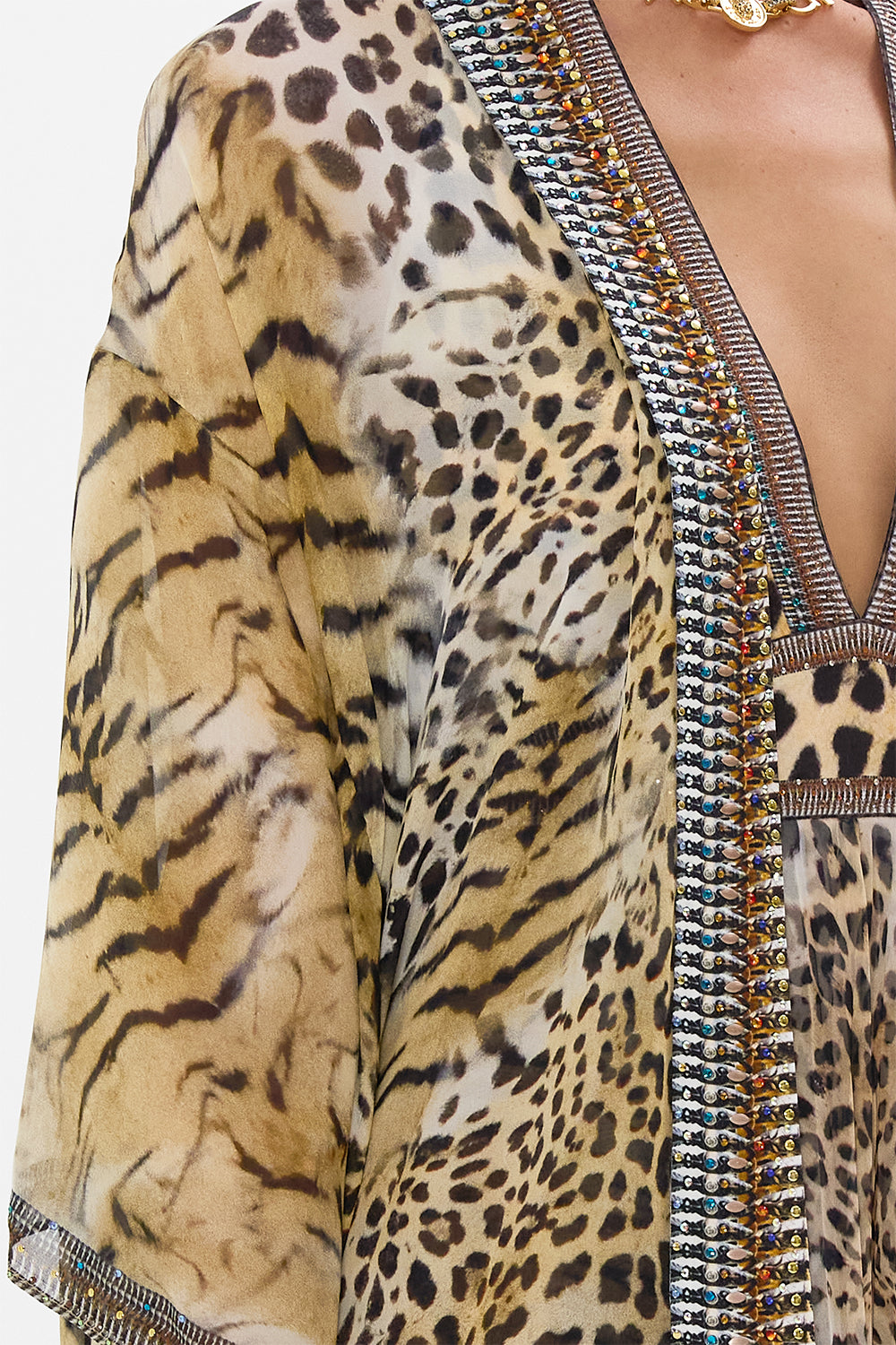 KIMONO LAYER WITH COLLAR JAGUAR