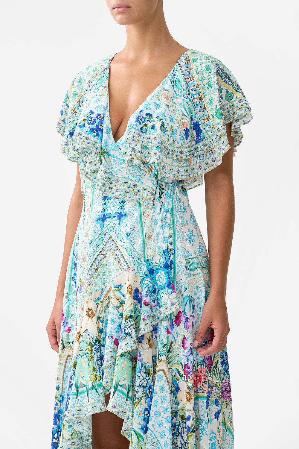 FRILL SLEEVE LONG DRESS SUNRISE IN SINTRA