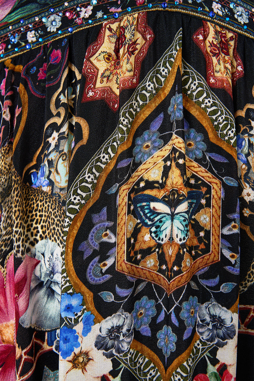 WAISTED DRESS WITH HEM RUFFLE MIDNIGHT IN MONSERRATE