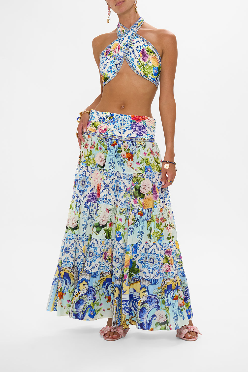 JERSEY SPLICED TIERED SKIRT WALL TO WALL WONDERS