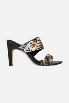 CAMILLA Pamela Asym Heel Sandal in Temples of Dendara Print