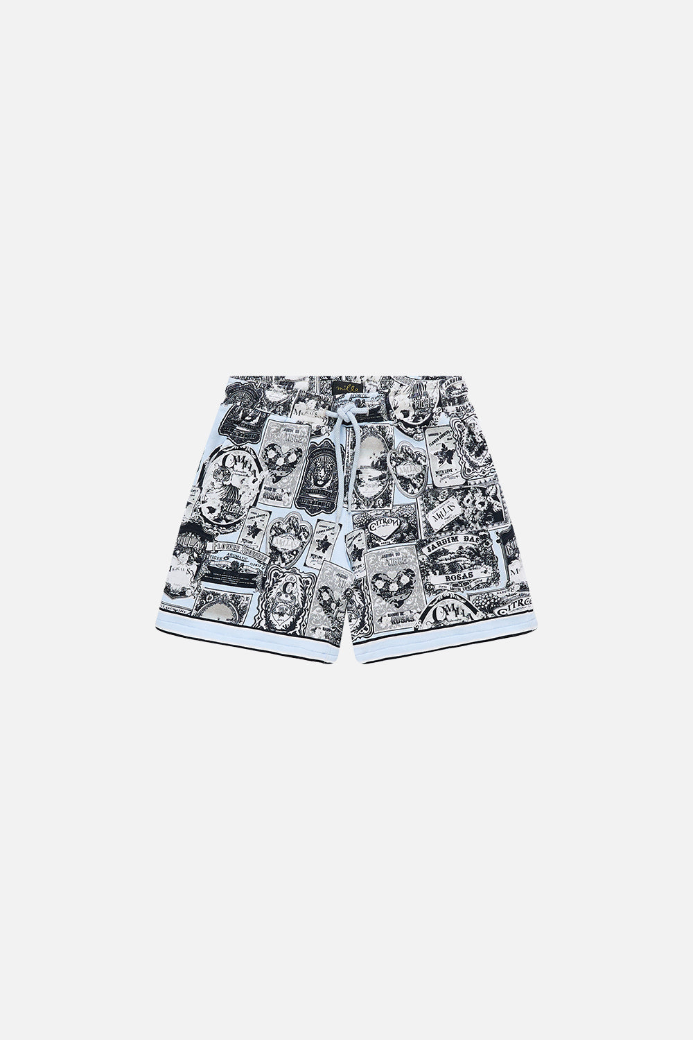 The CAMILLA Boys Track Short With Elastic Waist 4-10 in our Flower Showers print.