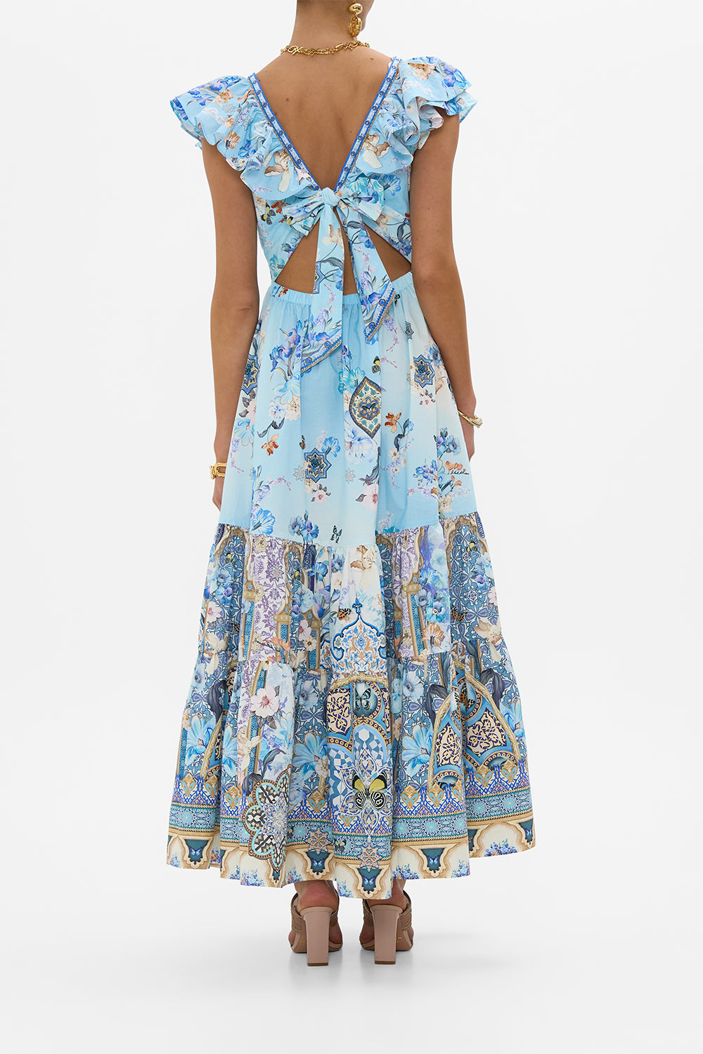 TIERED DRESS WITH NECK FRILL AL MANIAL PALACE MEMOIRS