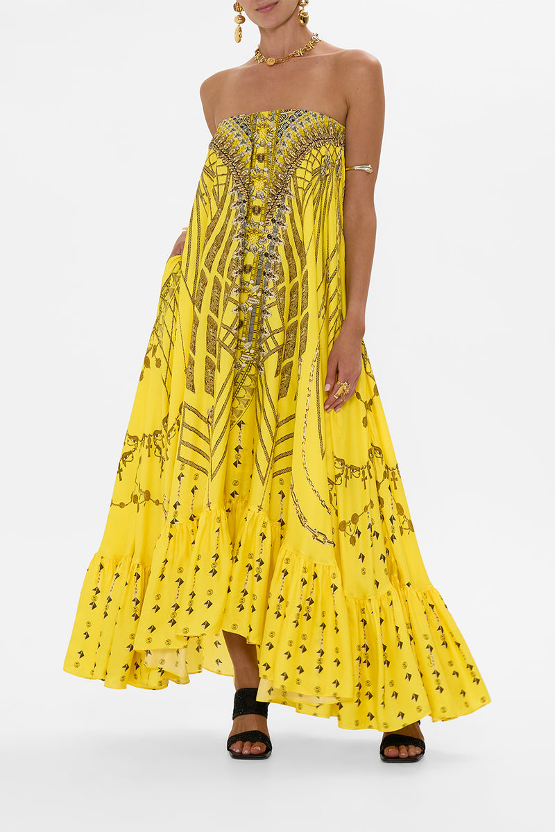 Simple Sunshine Strapless Maxi Dress