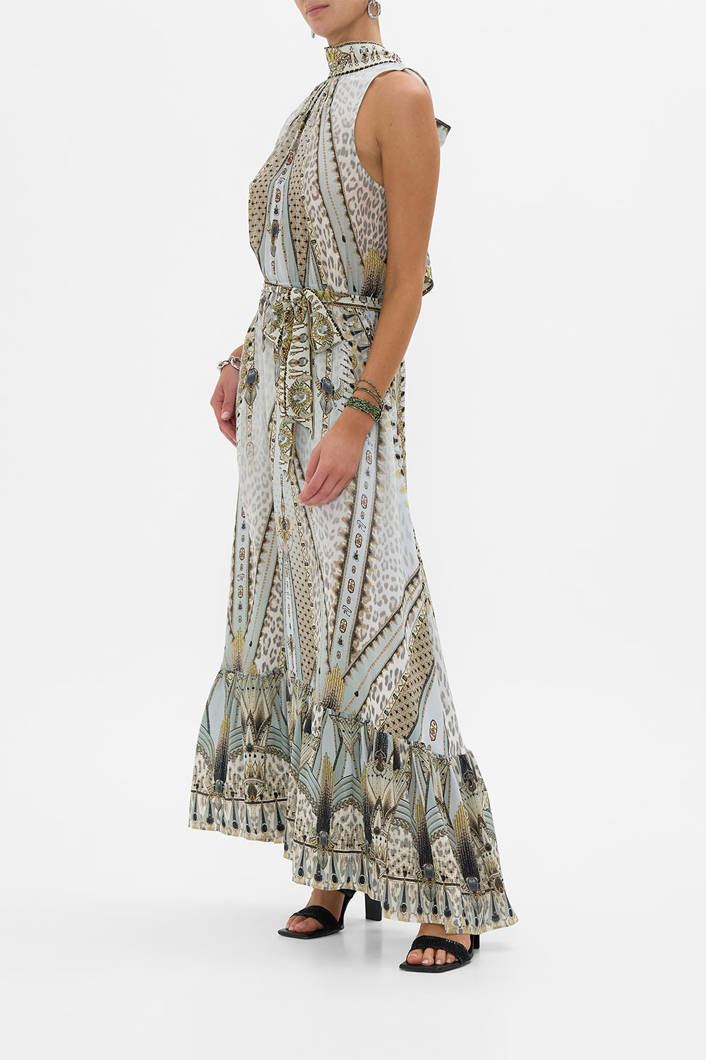 NECKTIE DRESS WITH ELASTICATED WAIST SAHARA STARLET