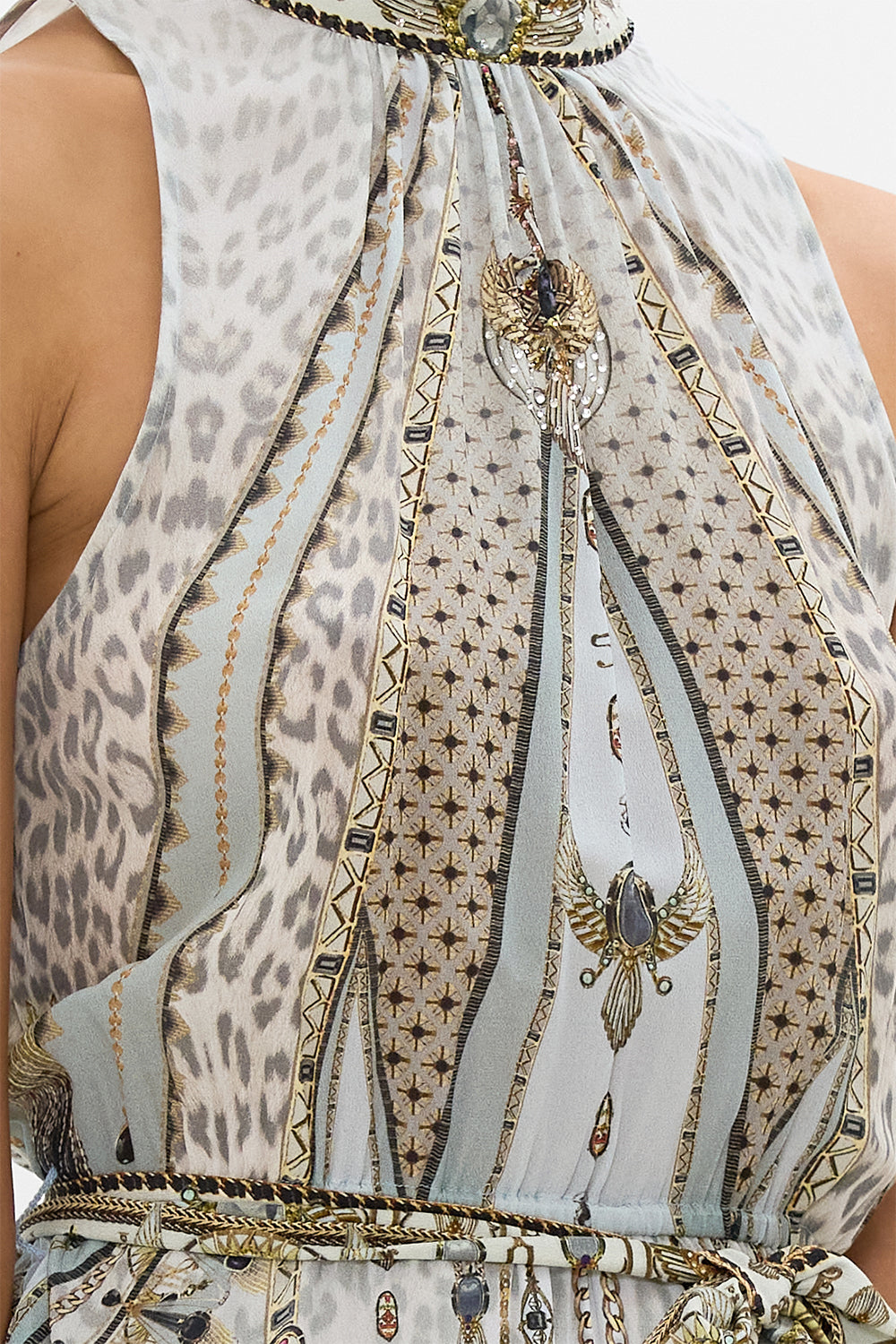 NECKTIE DRESS WITH ELASTICATED WAIST SAHARA STARLET