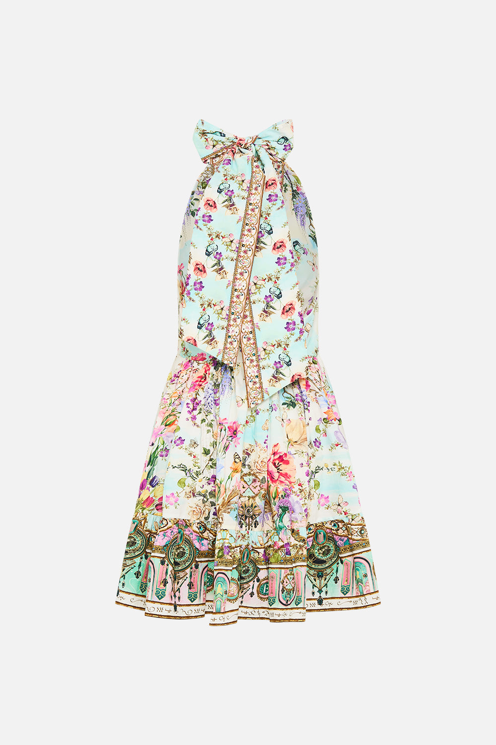 RUFFLE HEM HALTER SHORT DRESS MUNCHKINLAND