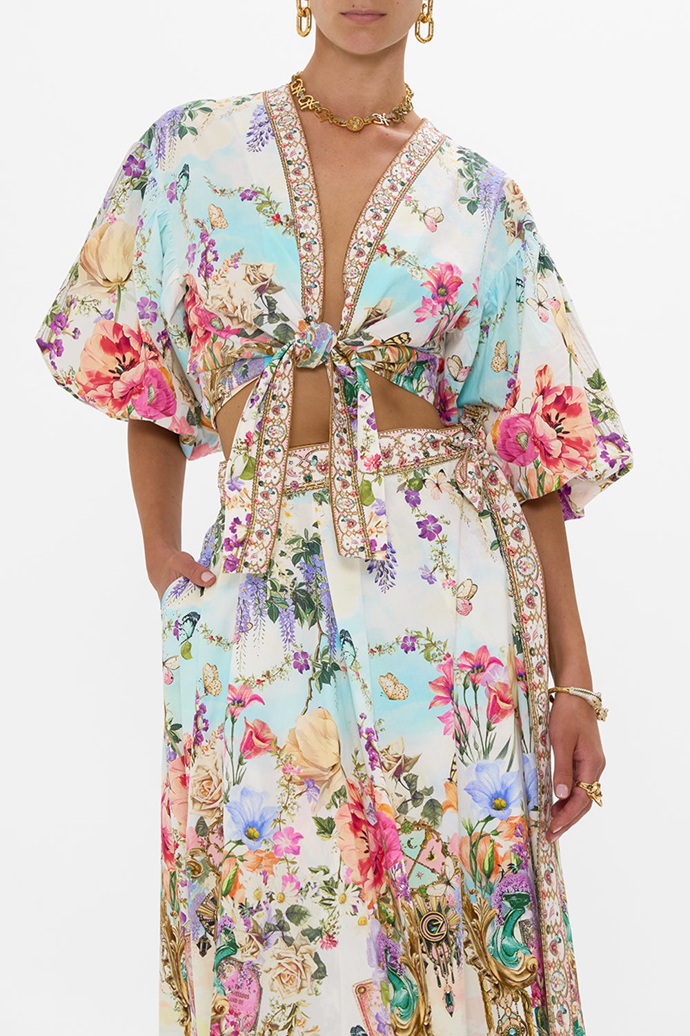 The Munchkinland Tie Front Puff Sleeve Top | CAMILLA AU The Munchkinland Tie Front Puff Sleeve Top | CAMILLA AU