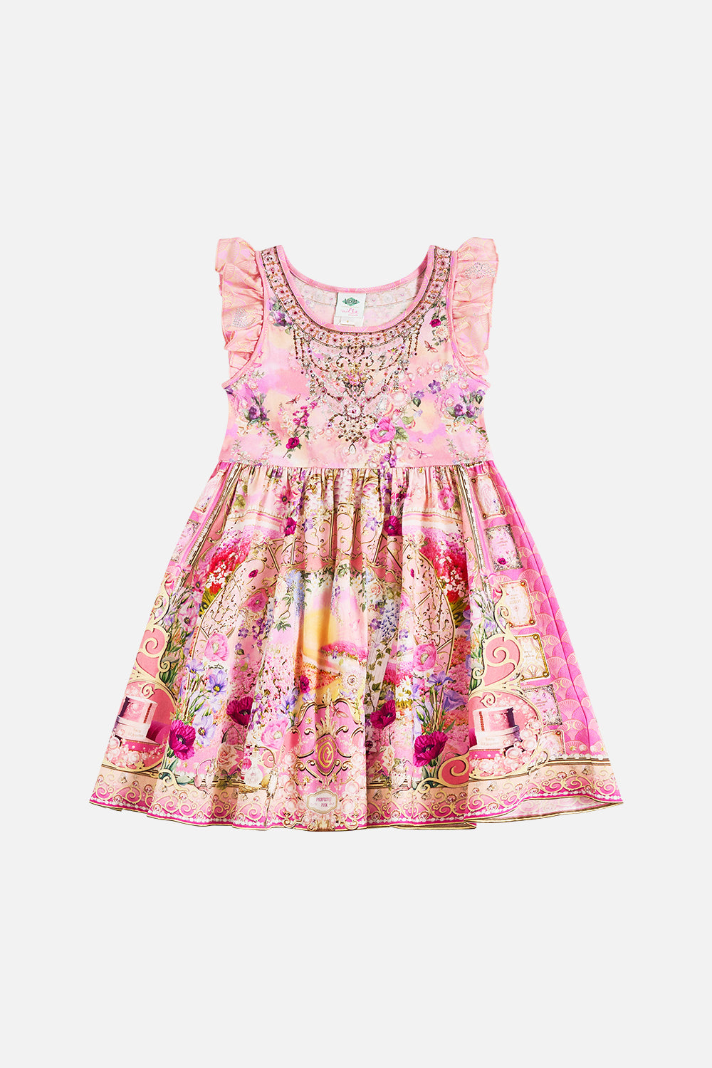 Milla By CAMILLA Jersey and Woven Mini Frill Dress 4-10 in Totally Ozmopolitan Print.