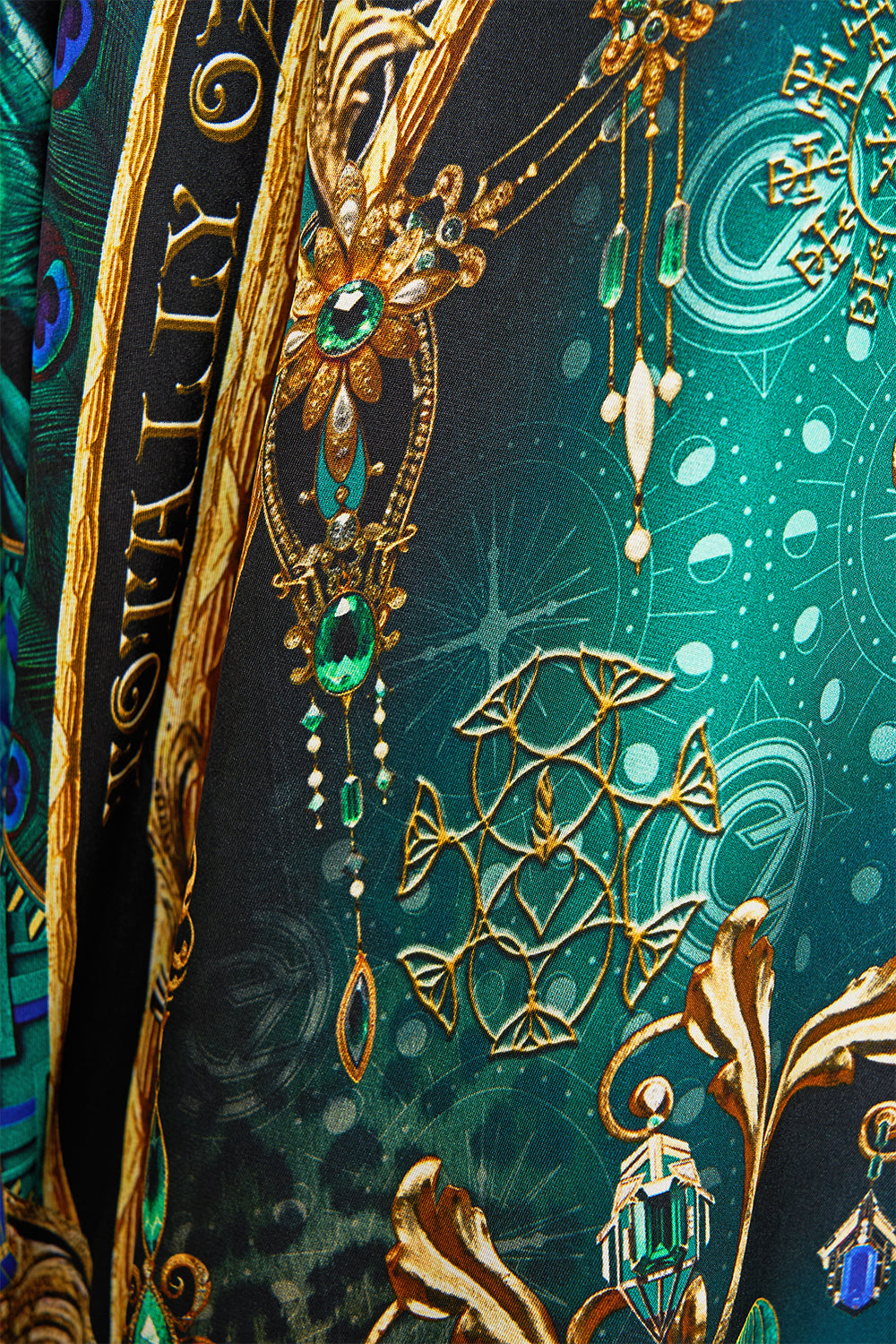 CAMILLA Green/Black Batwing Shirt in Defy Gravity Print