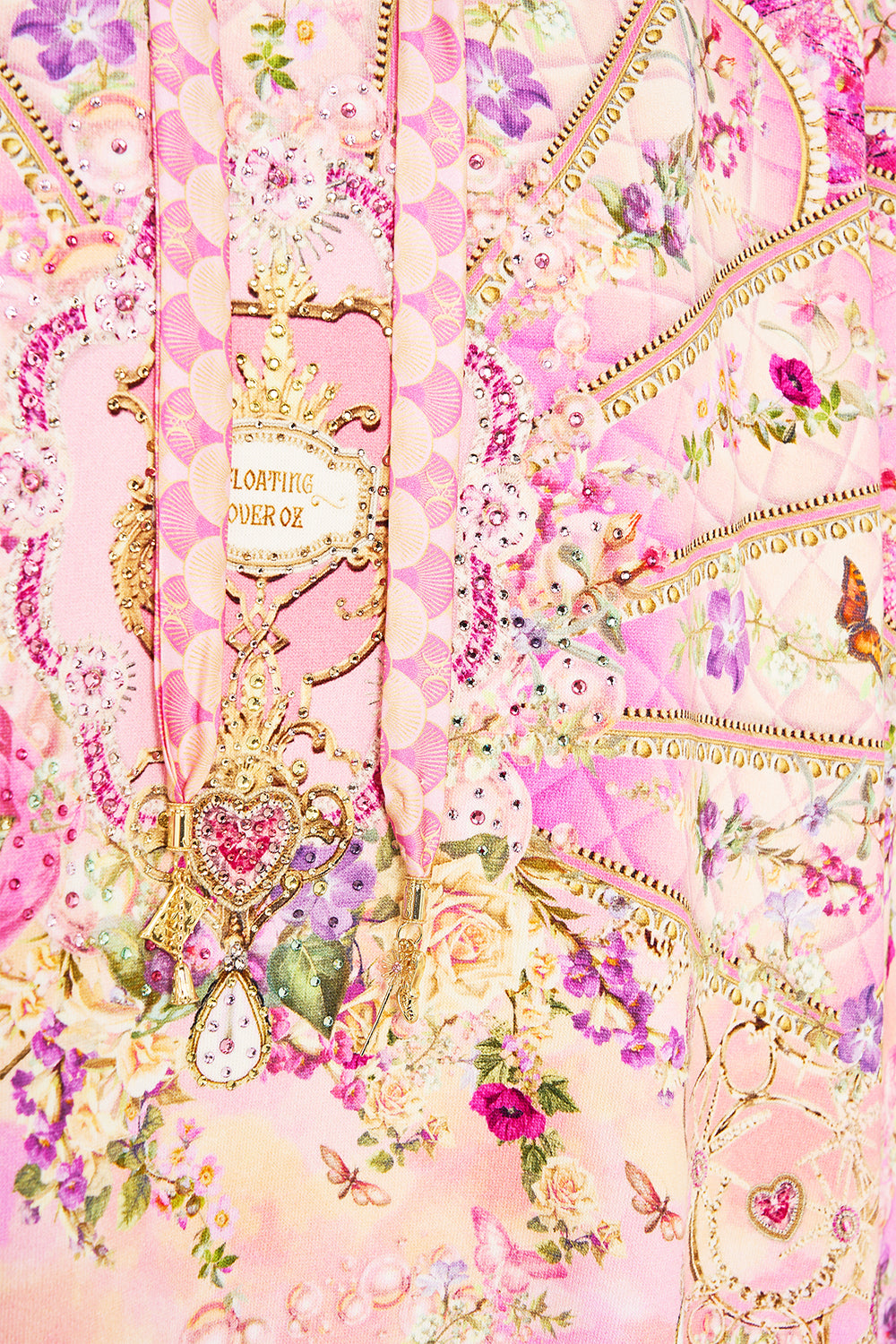 CAMILLA Silk Band Oversized Hoodie With Butterflies in Totally Ozmopolitan Print