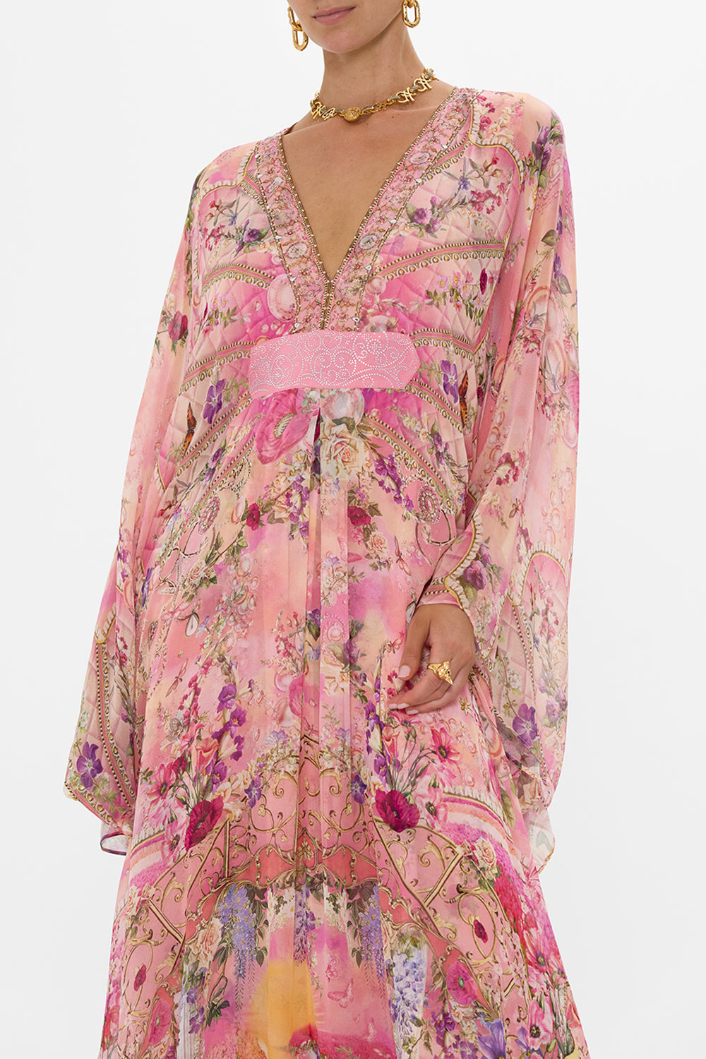 CAMILLA Long Kaftan With Waist Detail Totally Ozmopolitan