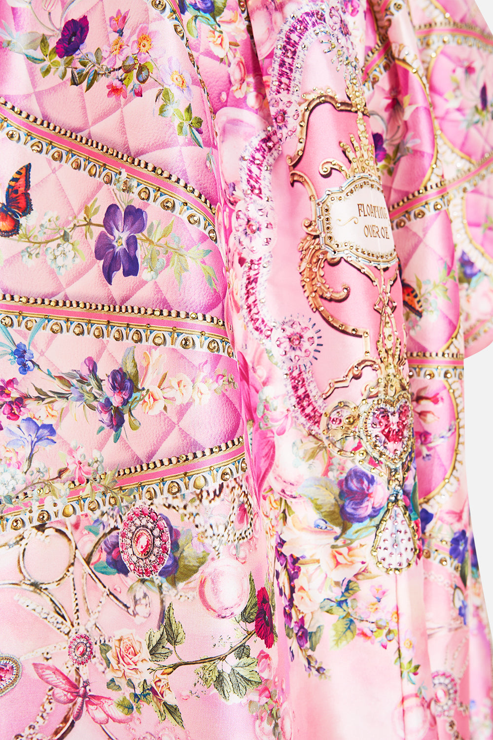 CAMILLA Off Shoulder Long Puff Dress in Totally Ozmopolitan Print