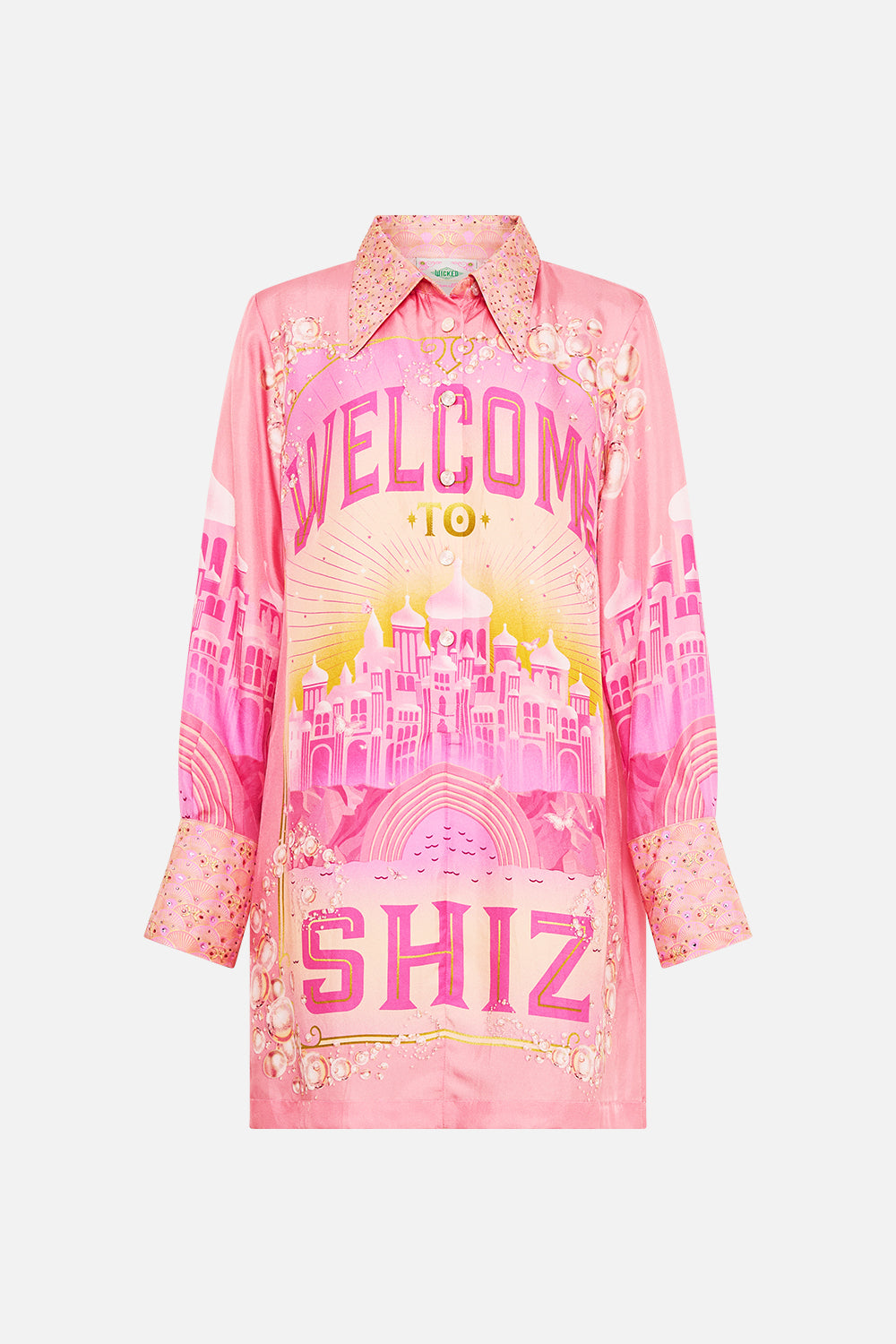 CAMILLA Mini Shirt Dress in Totally Ozmopolitan Print