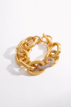 CAMILLA Gold Bracelet in Cosmic Catouche print. 