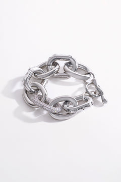 CAMILLA Silver Bracelet in Cosmic Cartouche print. 