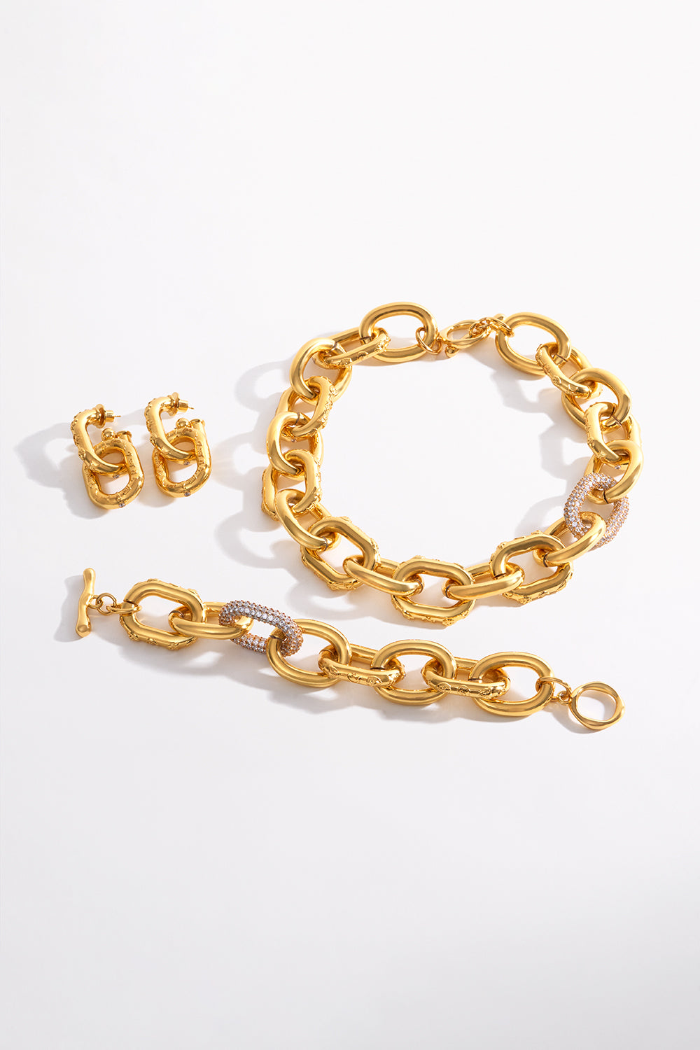 CAMILLA Gold Necklace in Cosmic Cartouche Print. 