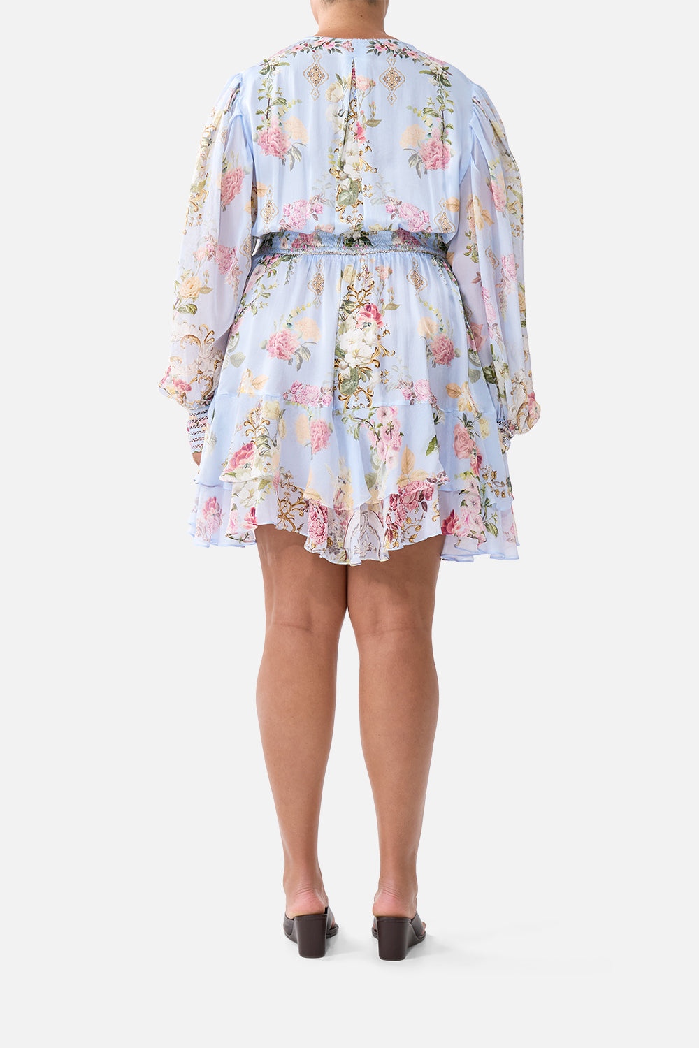 BUTTON FRONT FRILL DRESS TILED IN TIME