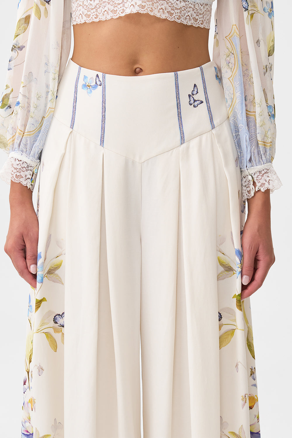 CORSET WAIST WIDE LEG PANT BOTANICAL BALLADS