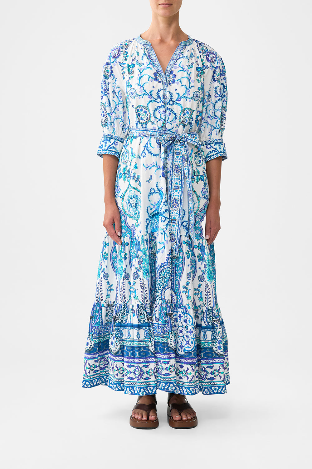 The CAMILLA TIERED SHIRT DRESS WITH SHORT SLEEVE ISNIK LULLABYISNIK LULLABY