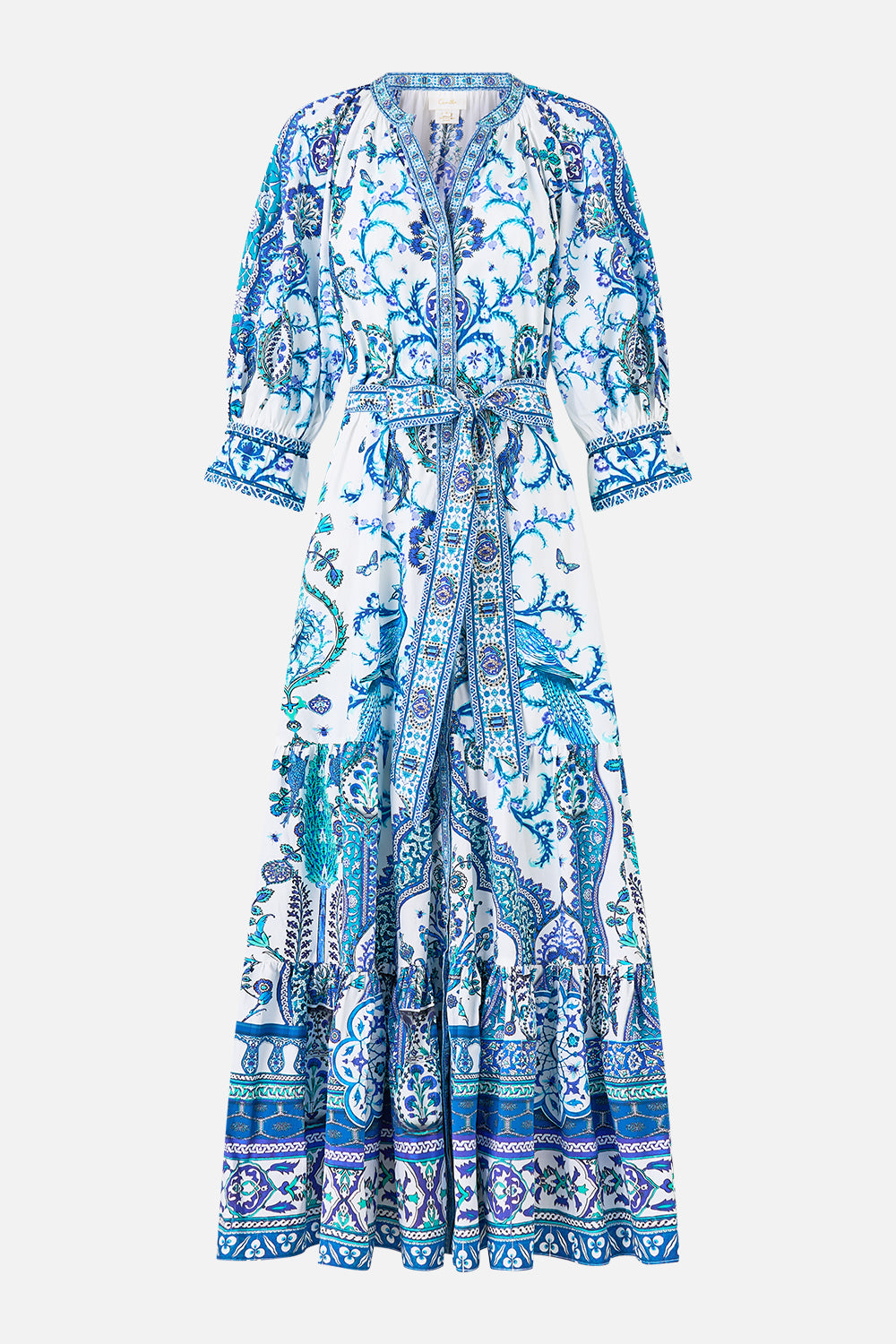 The CAMILLA TIERED SHIRT DRESS WITH SHORT SLEEVE ISNIK LULLABY