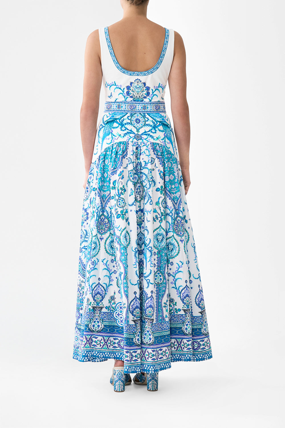 The CAMILLA JERSEY TANK DRESS WITH CONTRAST SKIRT ISNIK LULLABY