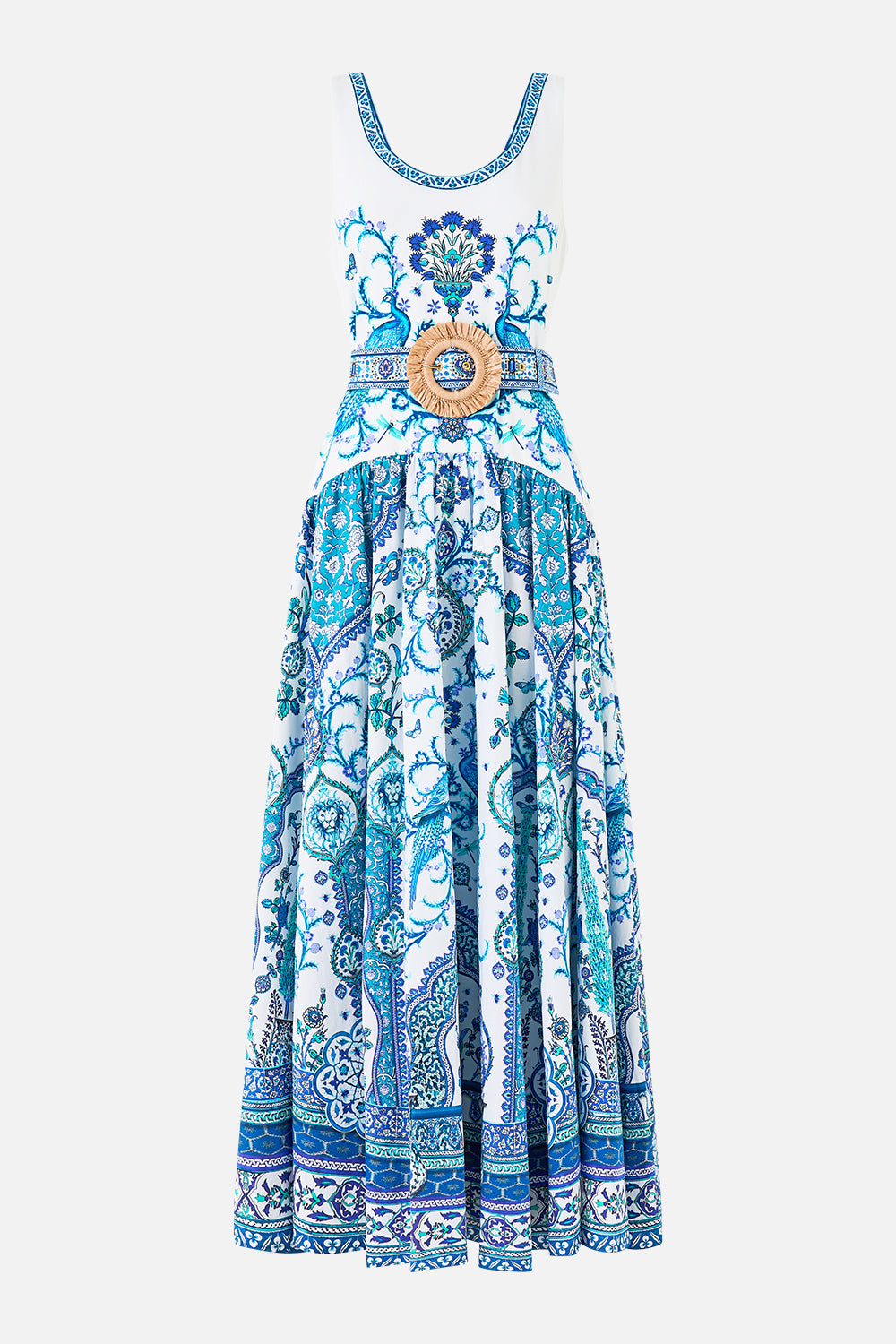 The CAMILLA JERSEY TANK DRESS WITH CONTRAST SKIRT ISNIK LULLABY
