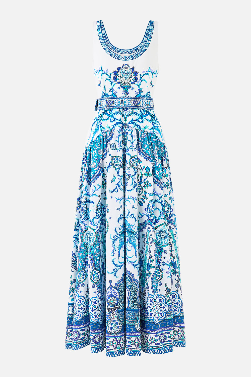 The CAMILLA JERSEY TANK DRESS WITH CONTRAST SKIRT ISNIK LULLABY