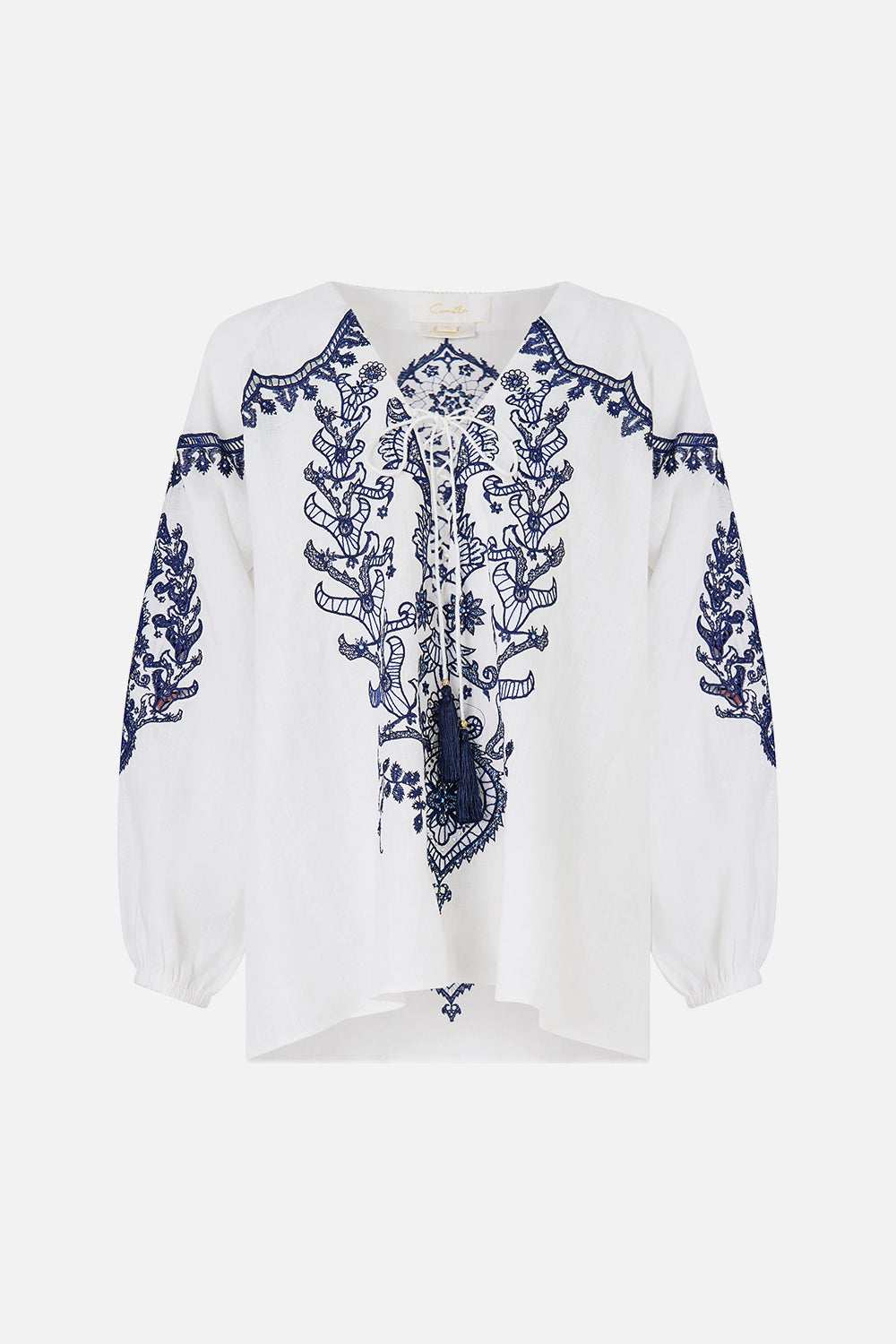 The CAMILLA LACE UP BLOUSE ISNIK LULLABY