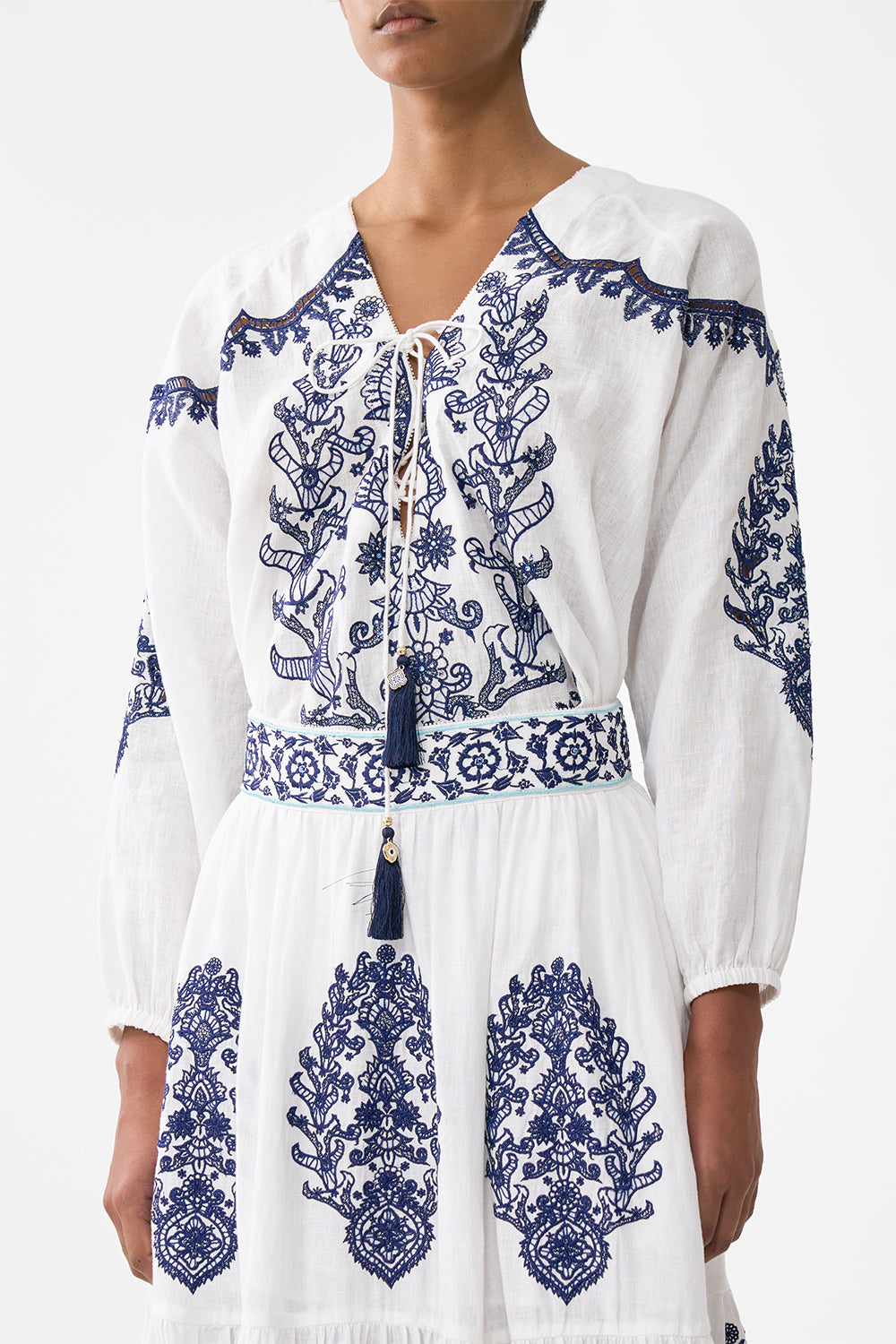 The CAMILLA LACE UP BLOUSE ISNIK LULLABY