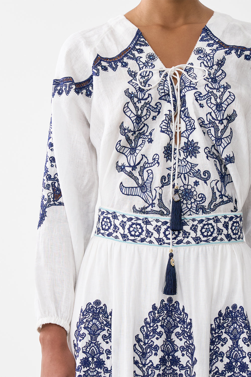 The CAMILLA LACE UP BLOUSE ISNIK LULLABY
