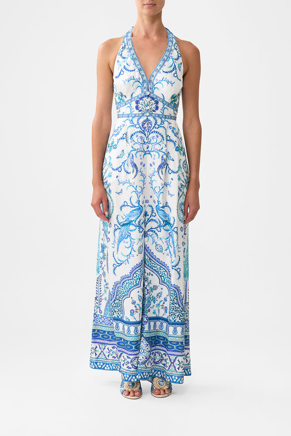 HALTERNECK JUMPSUIT WITH TIE NECK ISNIK LULLABY