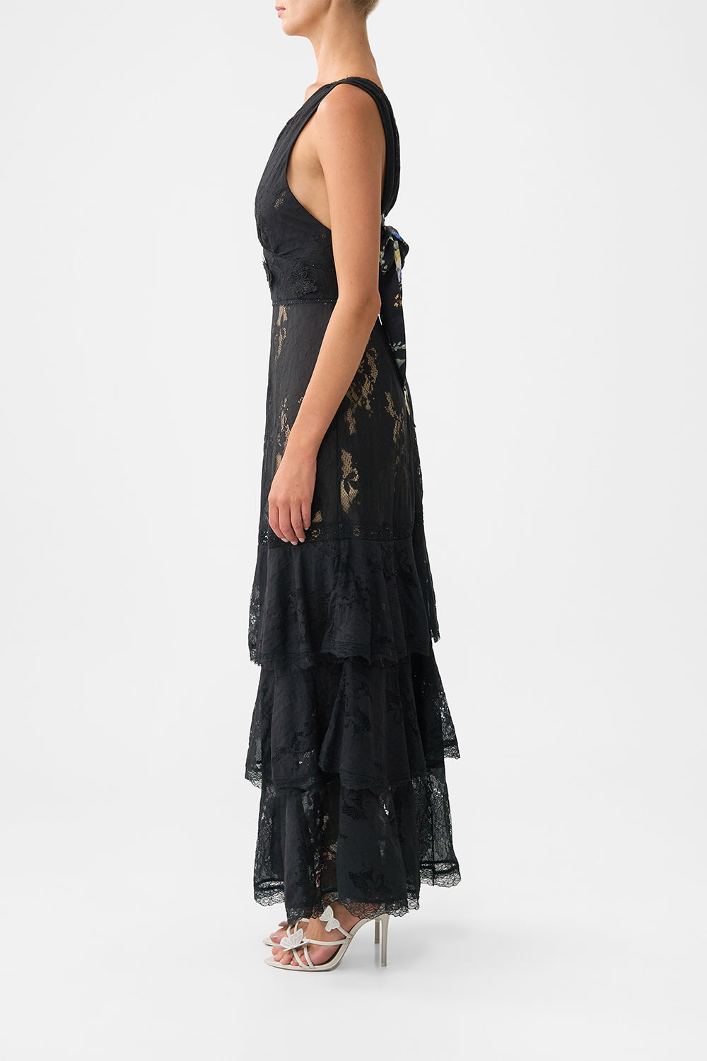 The CAMILLA TIERED RUFFLE HEM DRESS OTTOMAN ELEGANCE