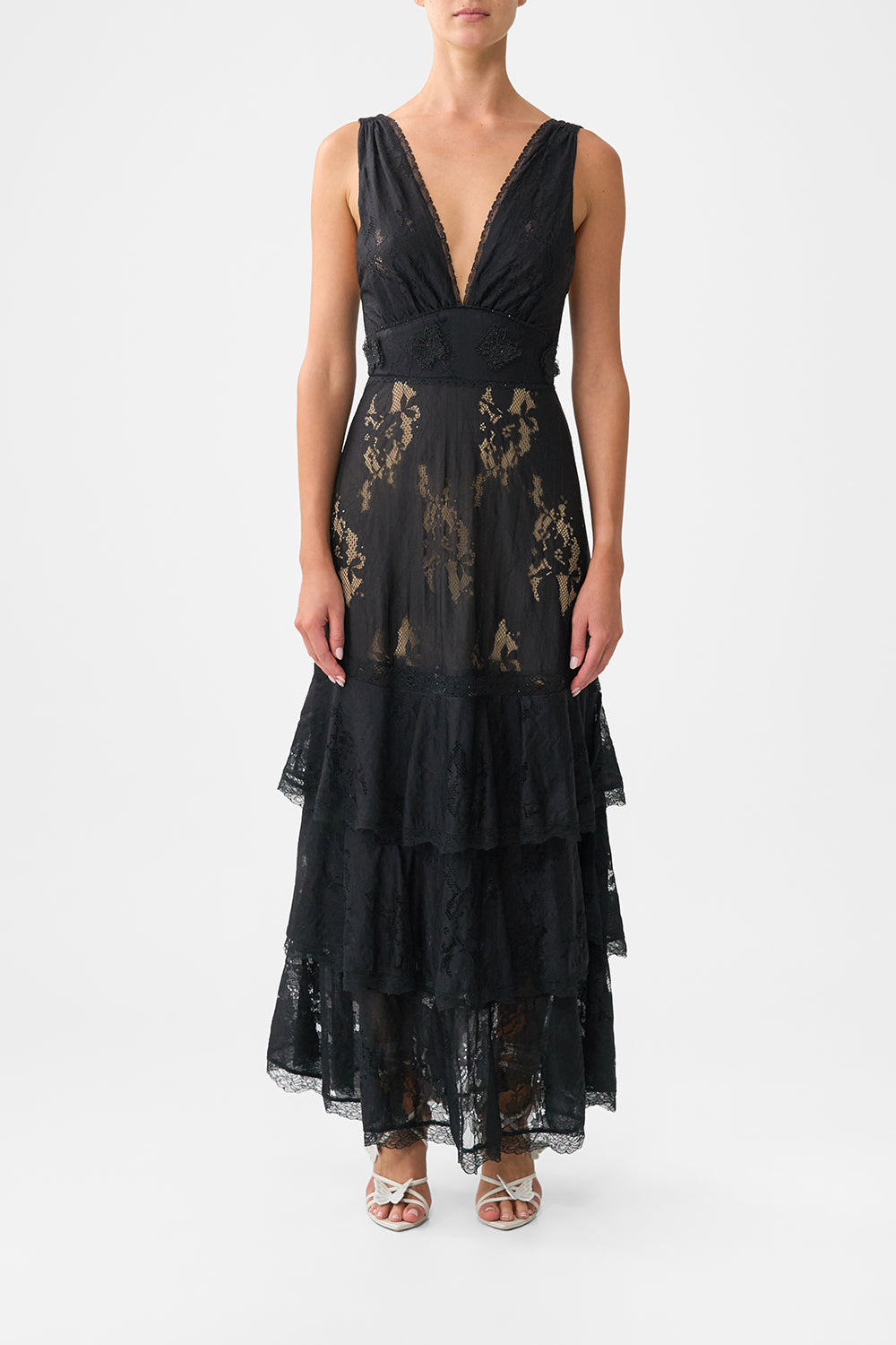 The CAMILLA TIERED RUFFLE HEM DRESS OTTOMAN ELEGANCEOTTOMAN ELEGANCE