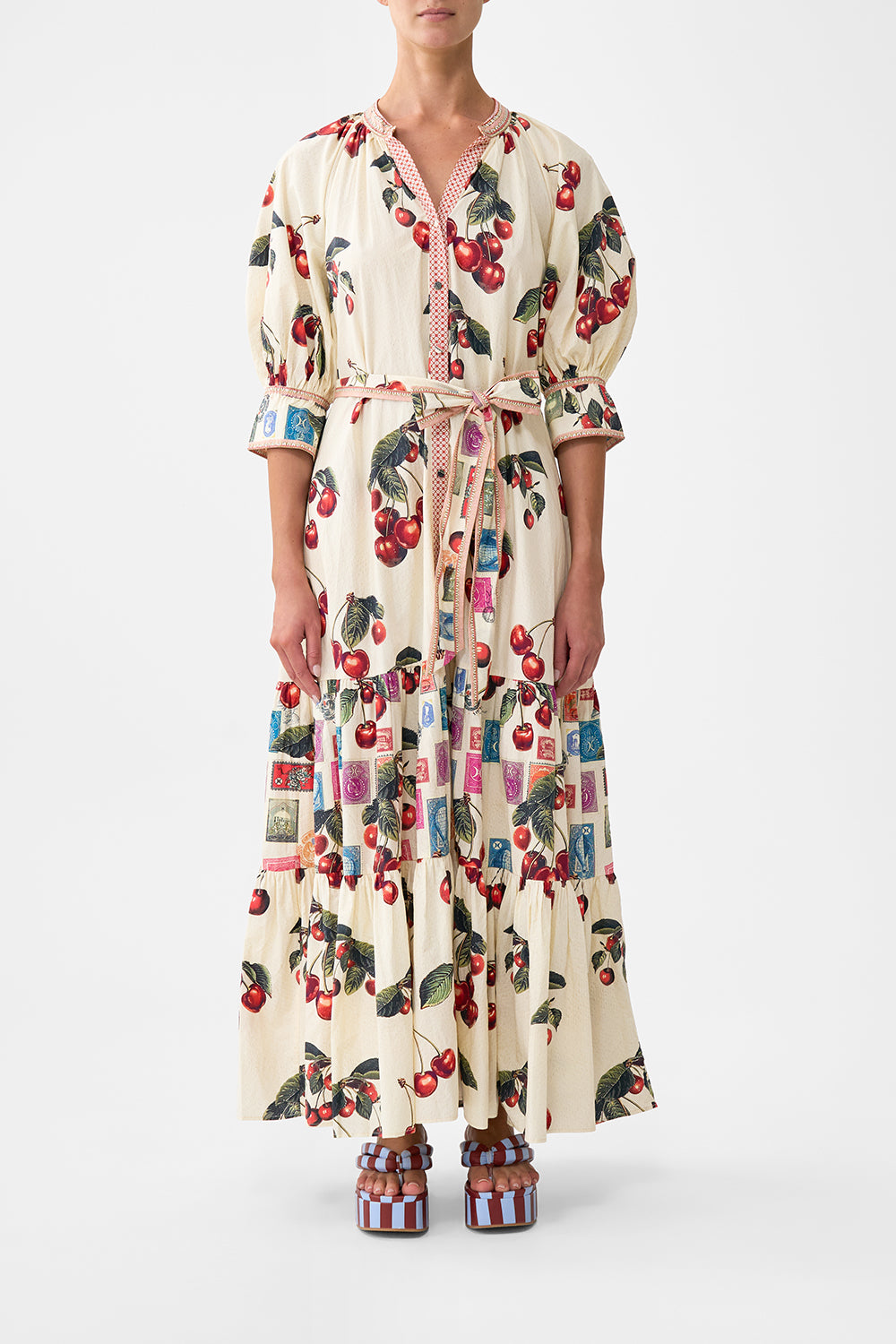 The CAMILLA TIERED SHIRT DRESS WITH SHORT SLEEVE NOTES FROM THE ROADNOTES FROM THE ROAD