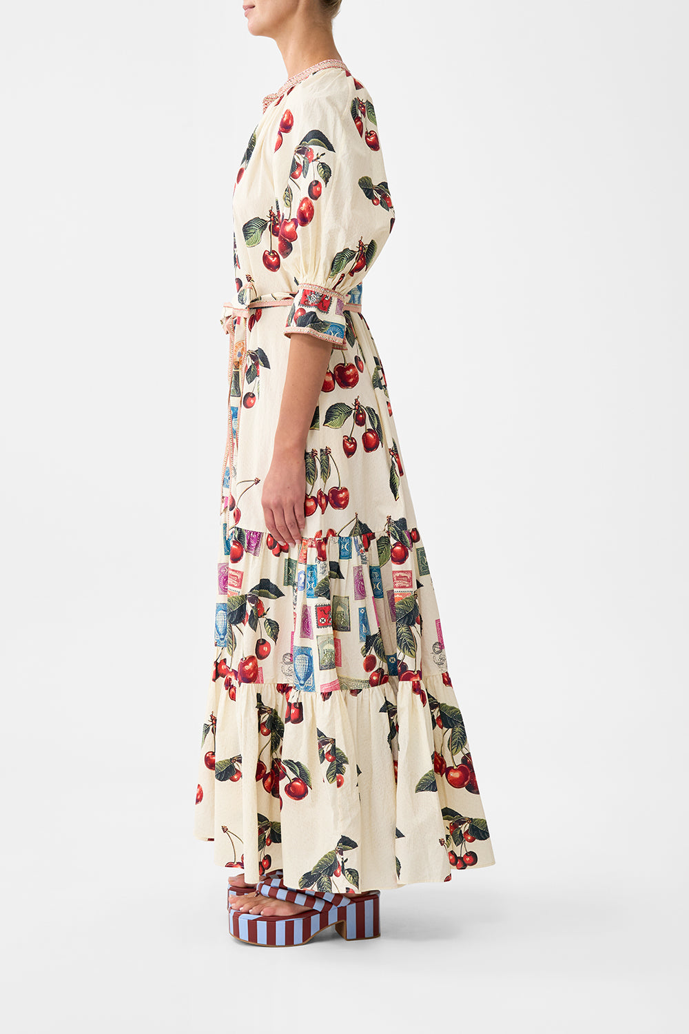 The CAMILLA TIERED SHIRT DRESS WITH SHORT SLEEVE NOTES FROM THE ROAD