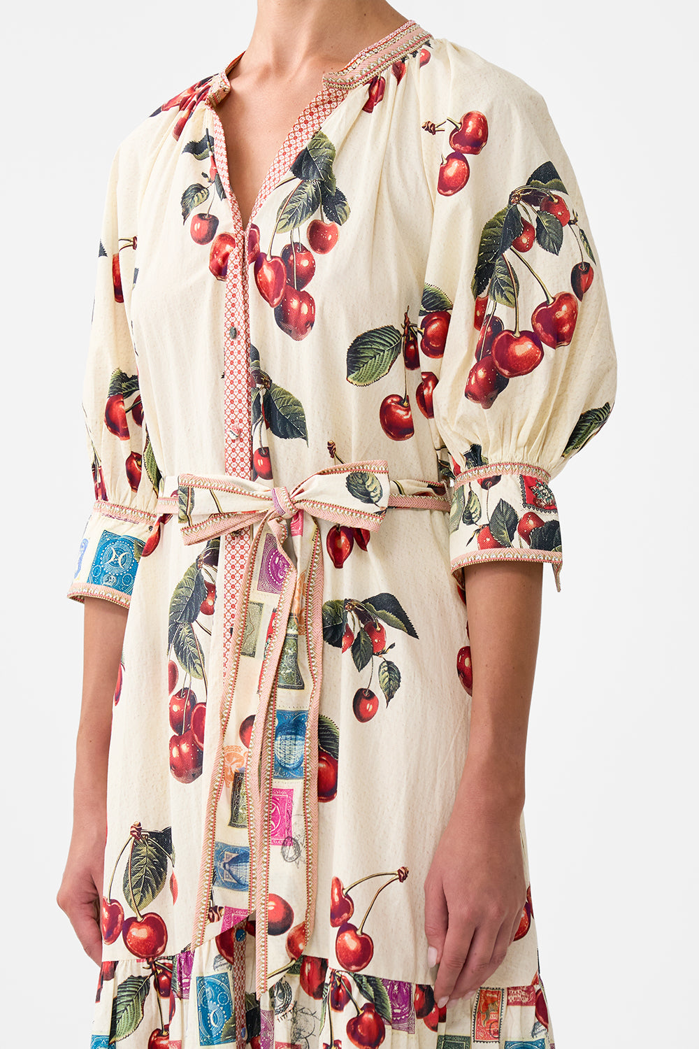 The CAMILLA TIERED SHIRT DRESS WITH SHORT SLEEVE NOTES FROM THE ROAD
