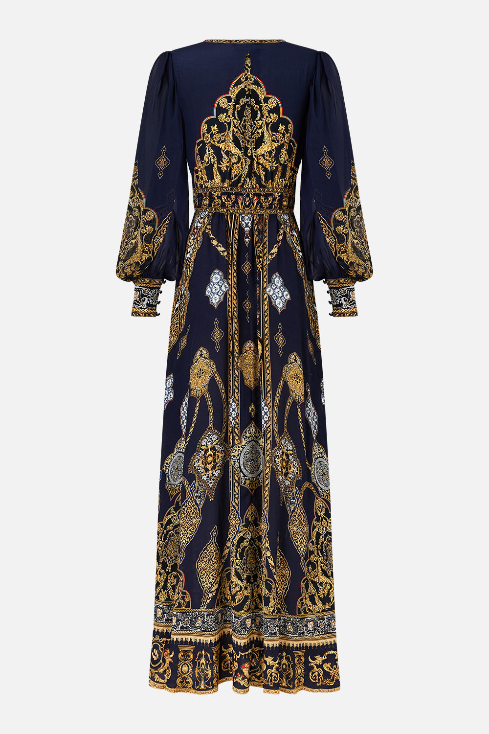 SHAPED WAISTBAND DRESS WITH GATHERED SLEEVES THE IMPERIAL GATE