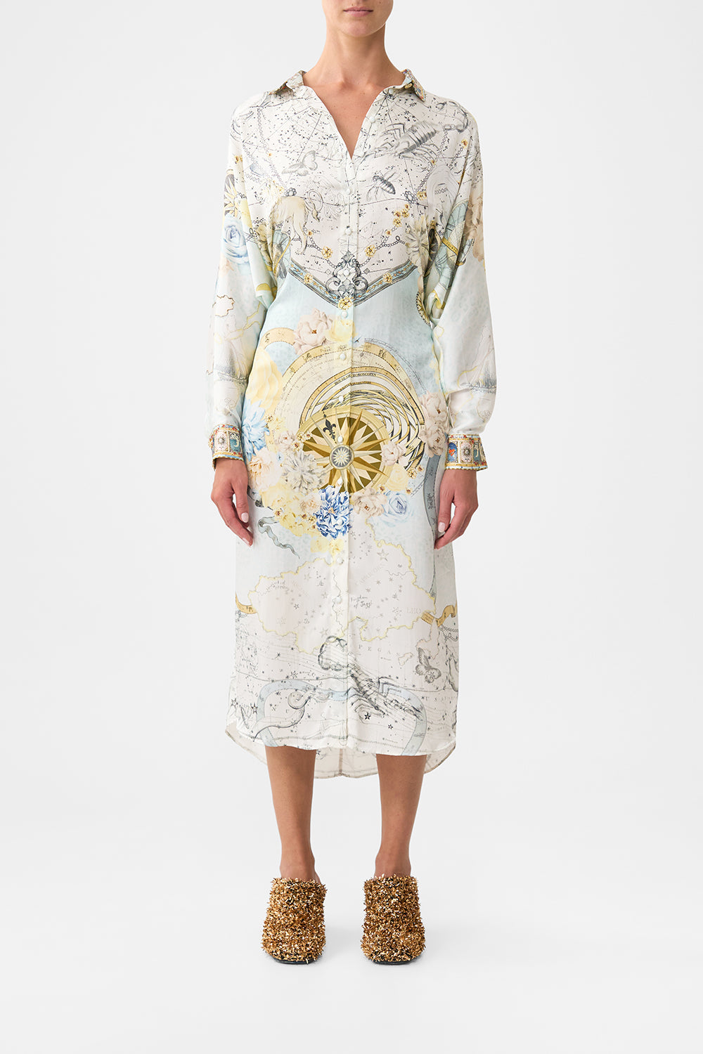 COLLARED BUTTON THROUGH DRESS MY LUCKY STARS