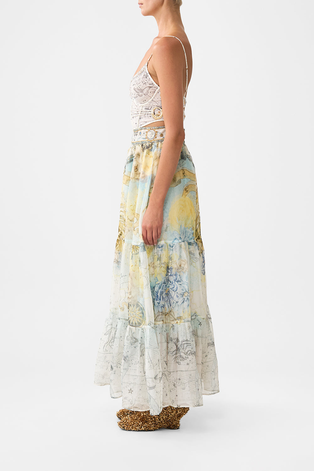 HIGH WAISTED TIERED SKIRT MY LUCKY STARS