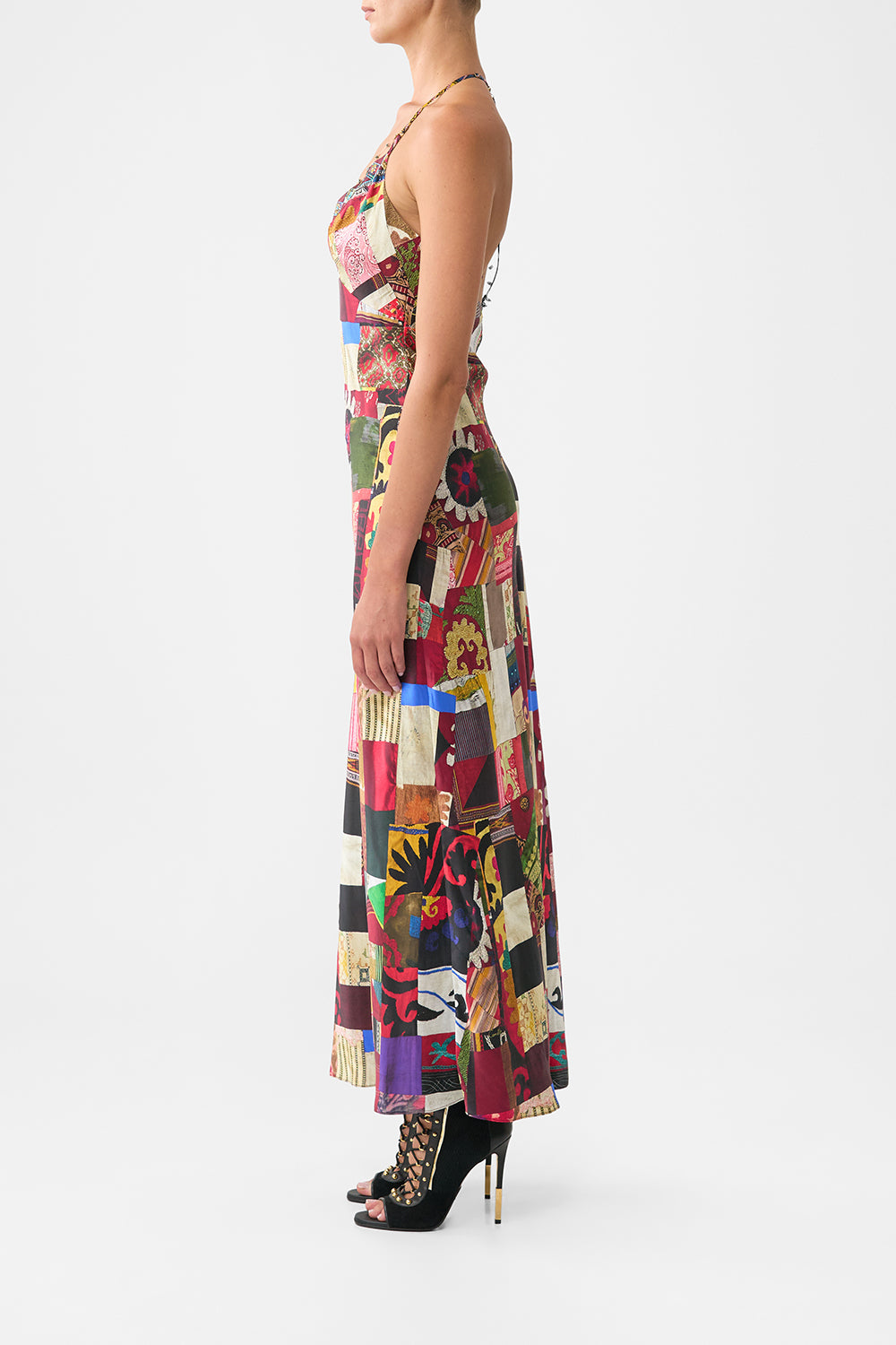 CHAIN DETAIL SLIP DRESS PATCHWORK ALCHEMY