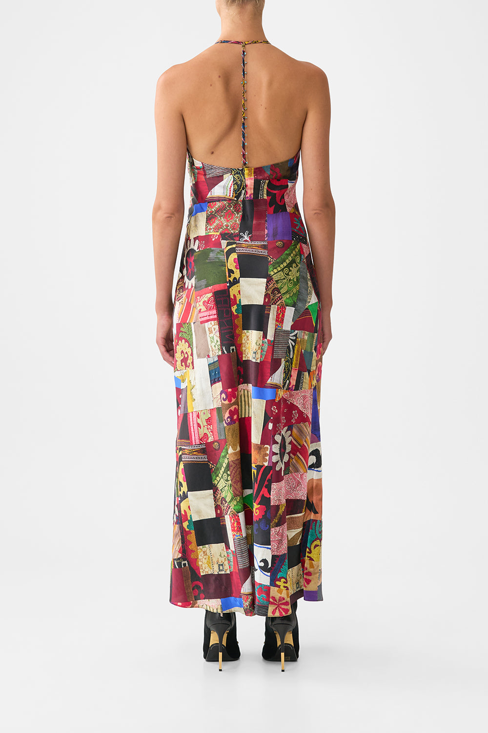 CHAIN DETAIL SLIP DRESS PATCHWORK ALCHEMY
