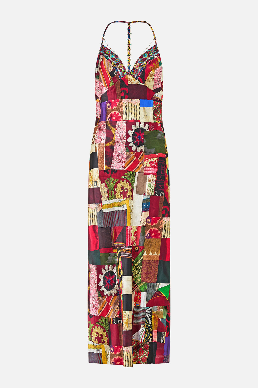 CHAIN DETAIL SLIP DRESS PATCHWORK ALCHEMY