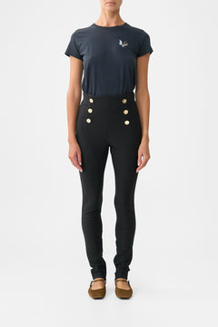 BUTTON EMBELLISHED PONTE PANT OTTOMAN ELEGANCE