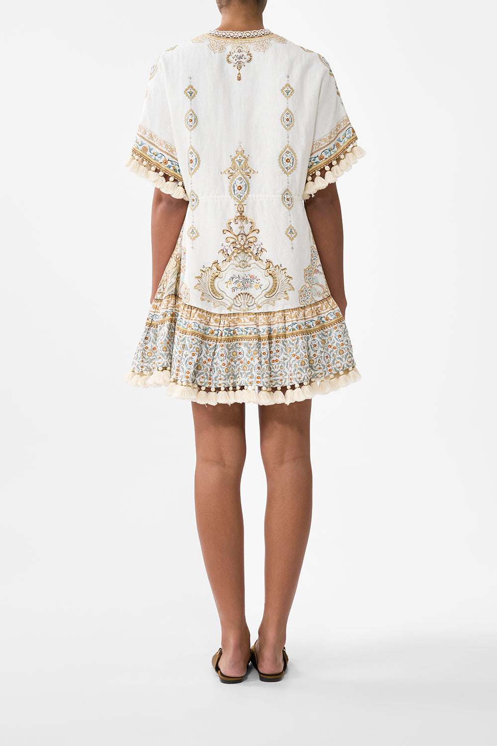 SHORT V NECK EMBROIDERED DRESS OTTOMAN DYNASTY