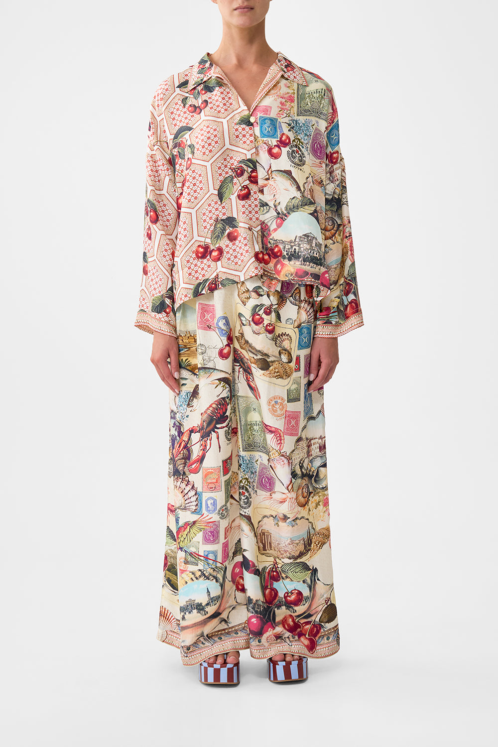 The CAMILLA CROPPED RELAXED SHIRT NOTES FROM THE ROADNOTES FROM THE ROAD