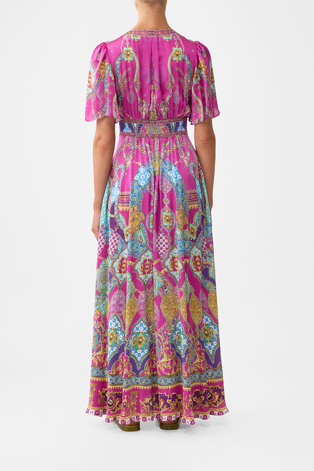 SHAPED WAISTBAND DRESS WITH FLUTTER SLEEVES CONCUBINES, SULTANS & COURTIERS