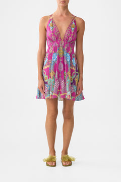 SHORT FLARED DRESS WITH HARDWARE CONCUBINES, SULTANS & COURTIERS