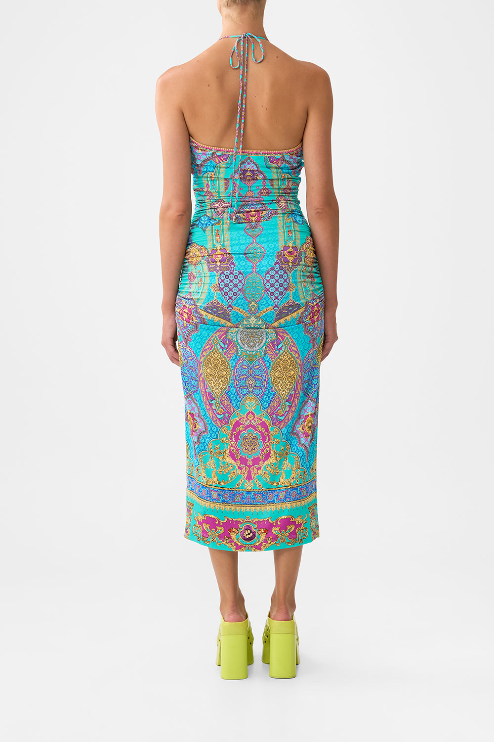 CUT OUT SLEEVELESS JERSEY HALTER NECK DRESS THE CONCUBINES CORRIDOR