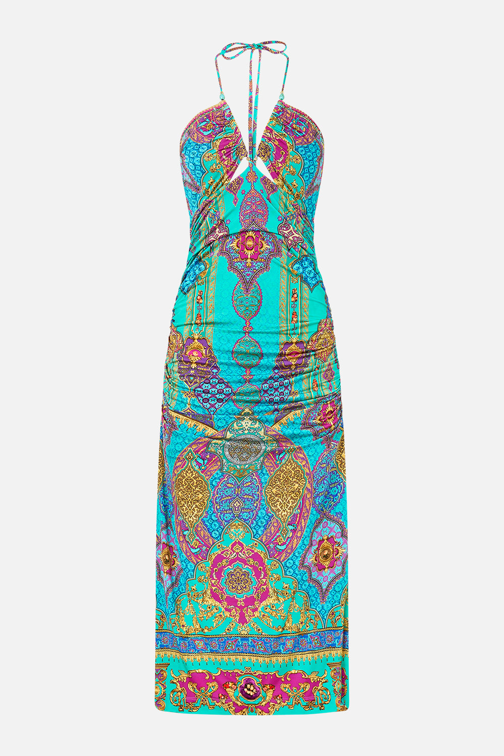 CUT OUT SLEEVELESS JERSEY HALTER NECK DRESS THE CONCUBINES CORRIDOR